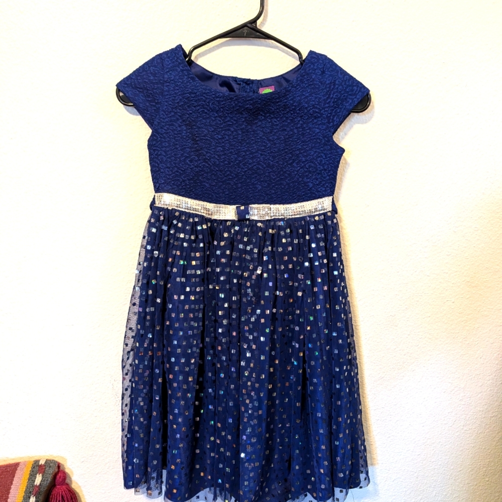 Girls Deep Blue Dress Sz 10